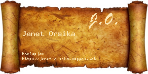 Jenet Orsika névjegykártya